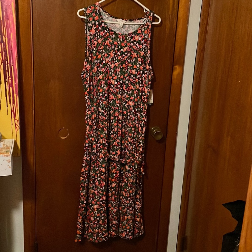 Multi colored floral print dress